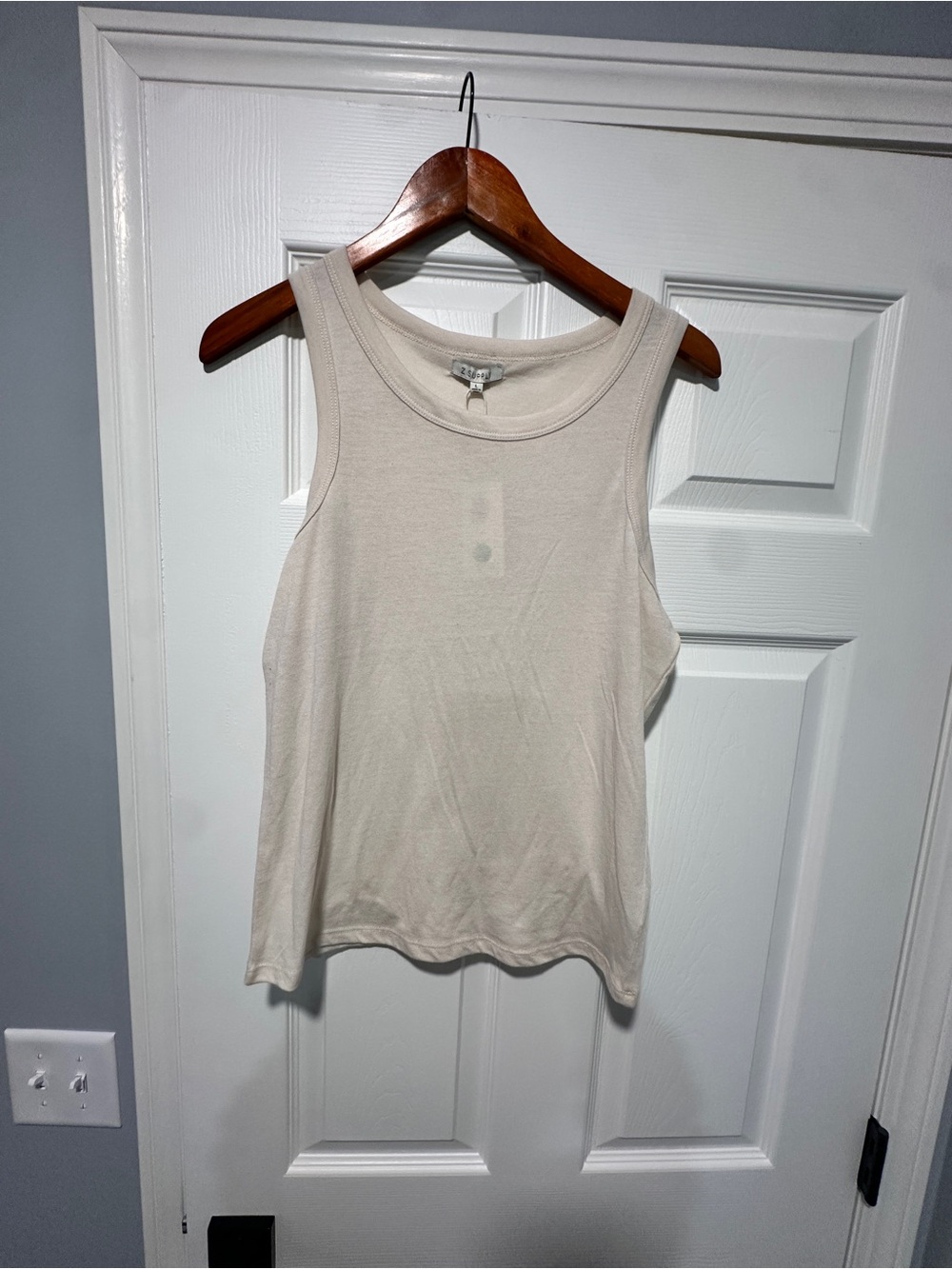 Z Supply Cream Ribbed Tank Top - Scoop Neck Sleeveless